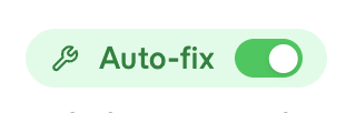 Auto-fix toggle switch showing the feature enabled