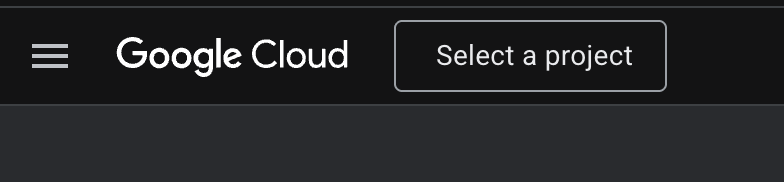 Google Cloud project dropdown