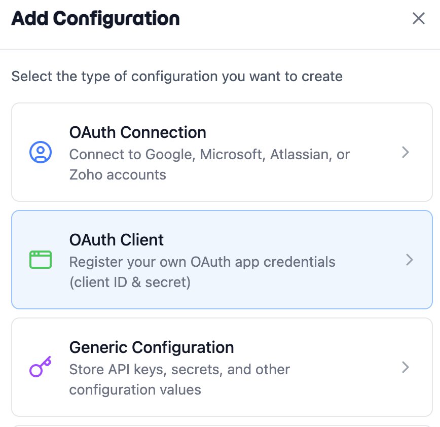 Add Configuration options
